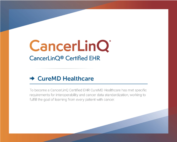CureMD Certificate - CancerLinQ Integrations